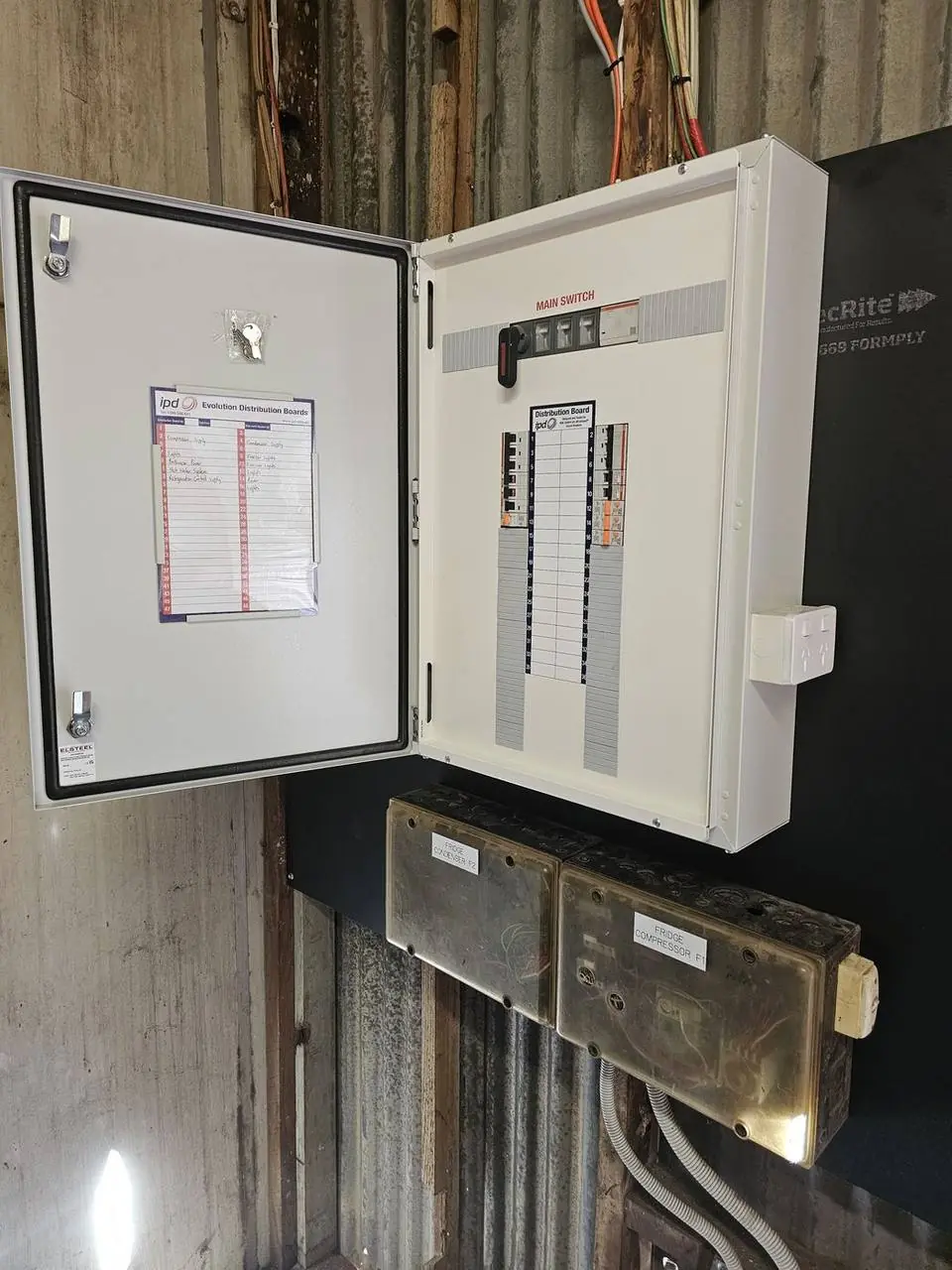 Upgraded commercial distribution board with new circuit protection